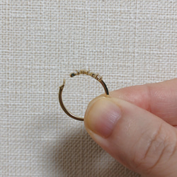 S925純銀製　ゴールド　春のガーデン　ハート　指輪　リング　silver ring 5枚目の画像