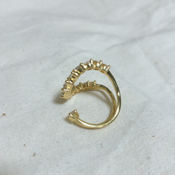 18KGP ゴールド　C字CZダイヤ　 ring 指輪　リング 3枚目の画像