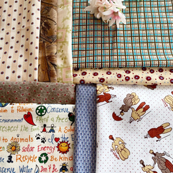 フィードサック・ヴィンテージ・アニマル柄生地セット フィードサック・ヴィンテージファブリック選べる生地⑦【28cm × 46cm