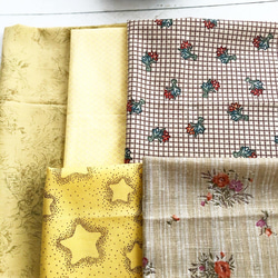 アンティーク古布・和裂・着物柄生地まとめて11枚・57 はぎれ franmie