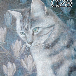 猫のポストカード（猫と花）（あやめ・ミモザ・紫式部・他）（選べる5枚セット） 3枚目の画像