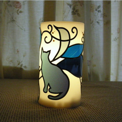 猫さんライト10（ブルー月雲・猫）（名前入り） 2枚目の画像