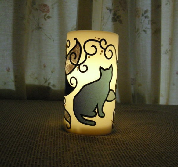 猫さんライト10（ブルー月雲・猫）（名前入り） 3枚目の画像