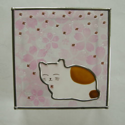 ペン立て（小物入れ）（桜と猫) 4枚目の画像