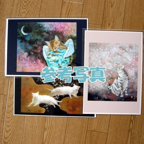 Milky Way 】シーグラス シーグラスアート イラスト 猫 銀河 牛