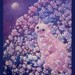 最大15%OFFクーポン 複製画 通販 ねこプラス 絵画 春宵3（しゅんしょう）（光沢） 絵画