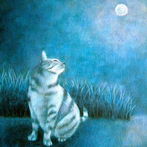 黒猫と花 (原画) 額付 イラスト atelier HASU 通販 18554169