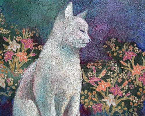手描き ポップアート 猫の絵画 アクリル画 【 見つめる未来 】
