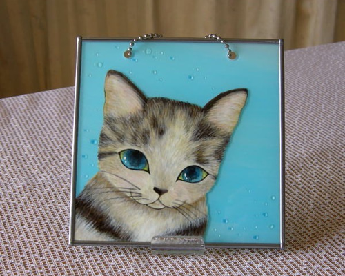 (手づくり)猫と花の蝶のタペストリー　壁掛け絵画ねこ Amazon.co.jp: 額 花 猫 インテリア モノトーン モダン アート