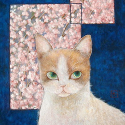 猫のアクリルガッシュ画2 絵画 001roadstar 通販 1050228
