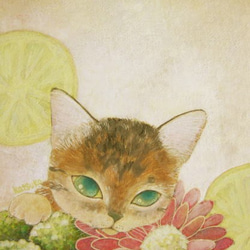 猫のアクリルガッシュ画6 絵画 001roadstar 通販 1922580