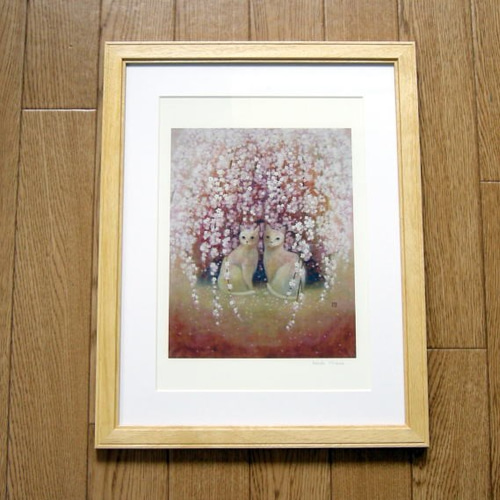 古布　刺し子　ハッピー太陽　画家　小楠アキコ作品　20×17cm　額付き 古布刺し子ハッピー太陽画家小楠アキコ作品20×17cm額付き