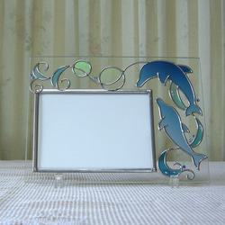 ガラスのフォトフレーム（イルカ９） 3枚目の画像