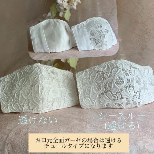 レースから透ける♡不織布マスクカバー♡