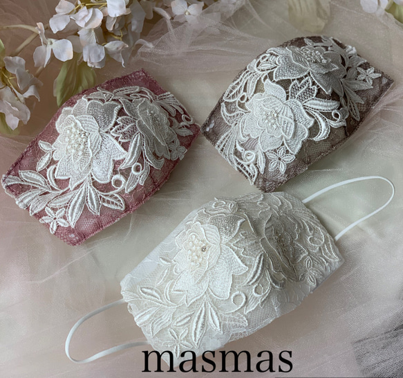 再販❣️素敵3カラー❤️高級こ立体薔薇レース❤️スワロフスキー付き  