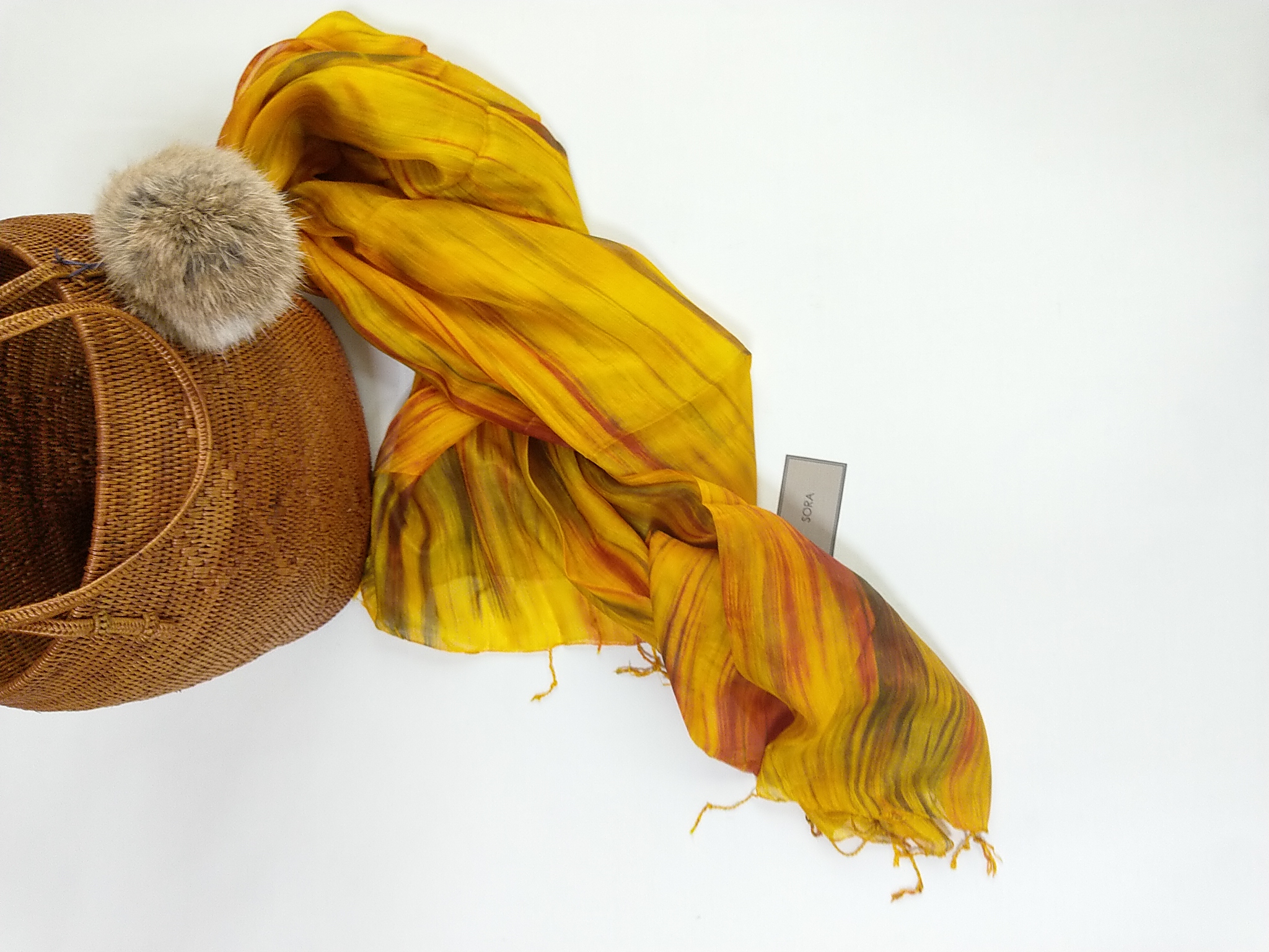 手染め　シルク　ストール　大判