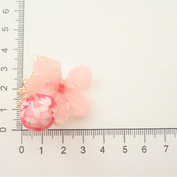 桜ハンドメイド2021　本物の桜✕京和紙ボール　ポニークリップ 6枚目の画像