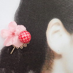 ♡新柄追加　本物の桜✕京和紙ボール　ポニークリップ 5枚目の画像