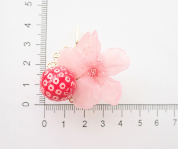 ♡新柄追加　本物の桜✕京和紙ボール　ポニークリップ 6枚目の画像