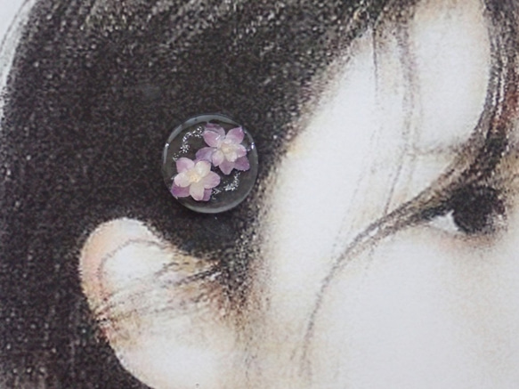 瑞々しい浮き花　城ヶ崎あじさいのヘアゴム・ポニークリップ 8枚目の画像