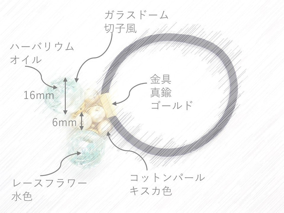 切子風　蕾絲花乾燥花✕日本棉珍珠　浮游花髮圈　❊空郵台灣5-7天 第6張的照片