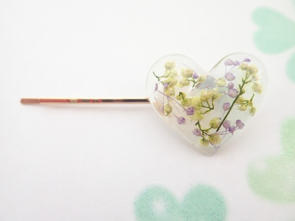 ♡送料無料　お花いっぱい　プリザーブドフラワーのヘアゴム・ポニークリップ・ヘアピン 5枚目の画像