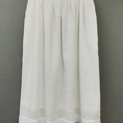 【ピンタック刺繍】【涼しいインド綿を使用】ピンタック刺繍のスカート　白 5枚目の画像