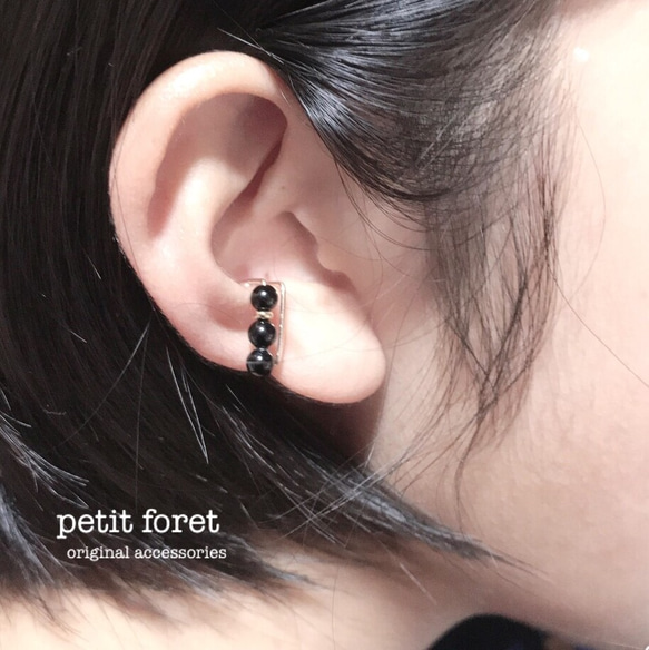 再販♪スクエアイヤーカフ【mini LINE】square Ear cuff・Ear clip 1枚目の画像