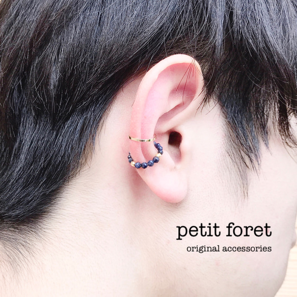 本水晶とパール　ear cuff 、ear clip、foop earring 【清珠】 6枚目の画像