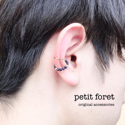 アクアマリンとパール　ear cuff 、ear clip、foop earring 【清珠】 6枚目の画像