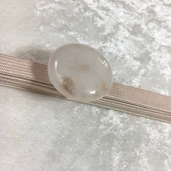 ガラスの帯留め帯締めセット　白い雪水 2枚目の画像