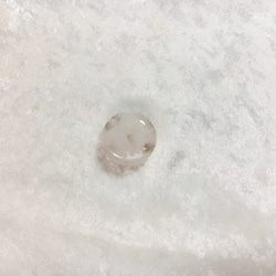 ガラスの帯留め帯締めセット　白い雪水 7枚目の画像