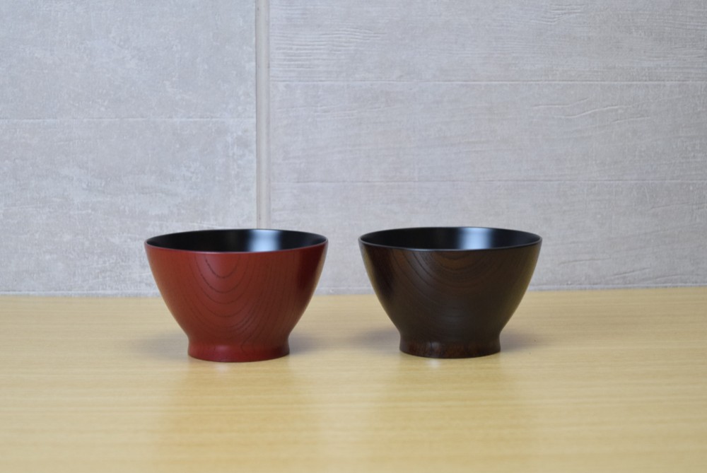 ペアフリー椀　メハジキ　朱・黒　お椀・飯椀・デザートなどいろんな用途に