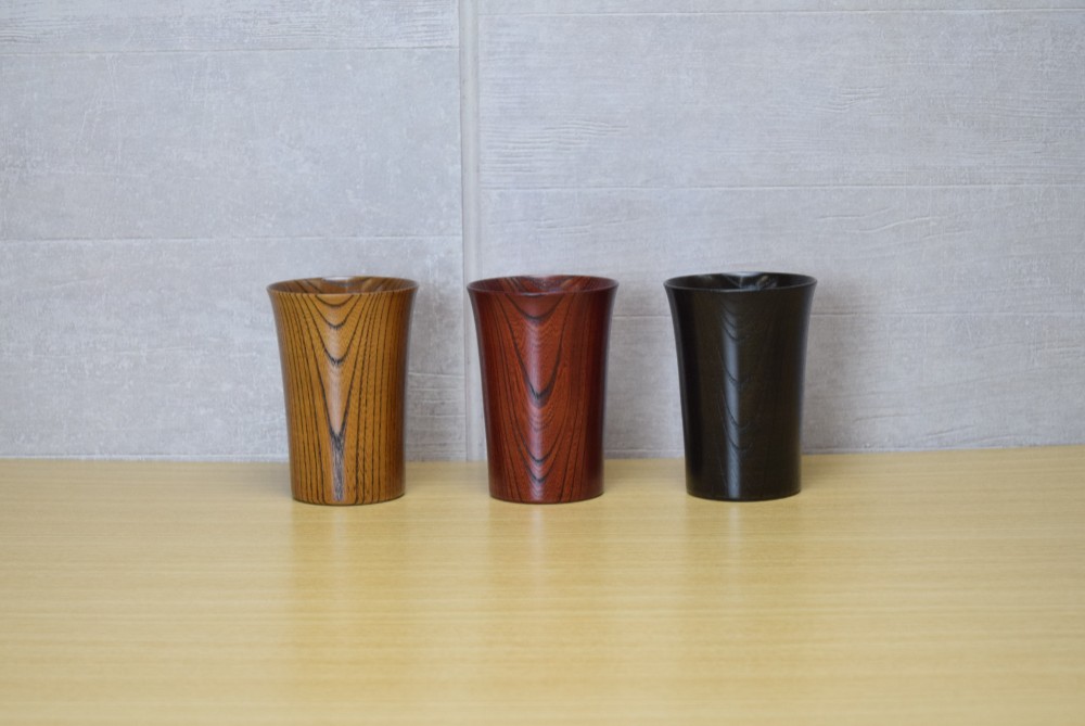 ビールやハイボールに♪　木製・うるし塗　とりどり　かっぷ　大