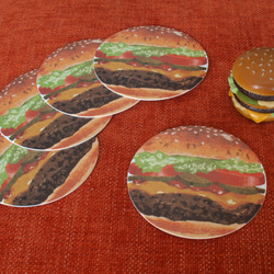 ハンバーガーのコースター 1枚目の画像