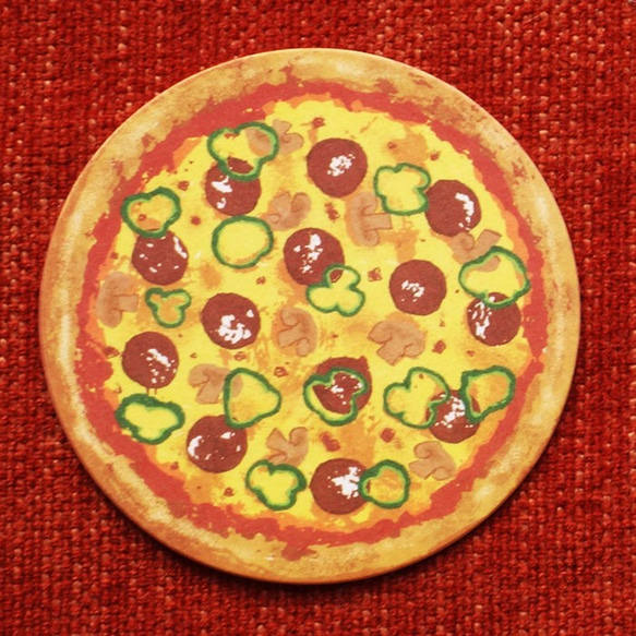 ピザのコースター 2枚目の画像
