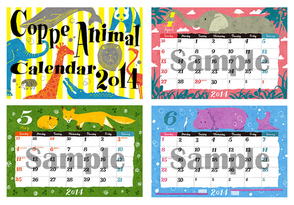 【ご指定の月始まりから作成します】卓上カレンダー「Coppe Animal Calendar」 3枚目の画像