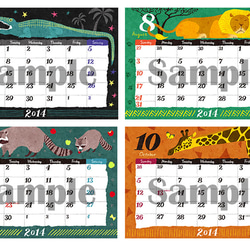 【ご指定の月始まりから作成します】卓上カレンダー「Coppe Animal Calendar」 4枚目の画像