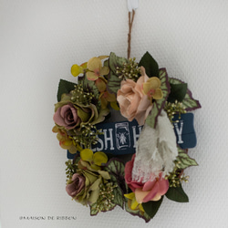 世界にひとつ＊ 大人クラシカル アンティークフラワーリース ドアスワッグ　造花 アーティフィシャルフラワー 初夏 3枚目の画像
