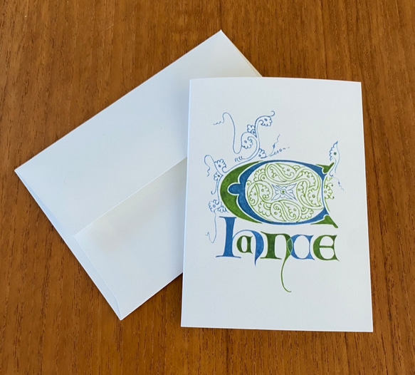 中世ヨーロッパ装飾文字 二つ折メッセージカード　[Chance] [Hope] [Love] 2枚目の画像