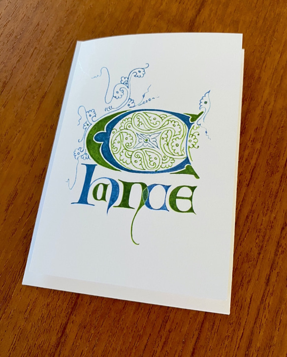 中世ヨーロッパ装飾文字 二つ折メッセージカード　[Chance] [Hope] [Love] 3枚目の画像