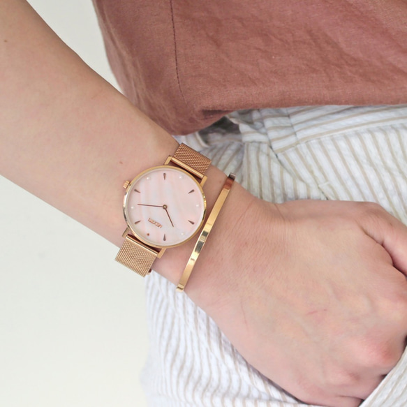MEDOTA Thetis系列貝殼面簡約米蘭錶帶女錶 / SE-8503 粉色 第1張的照片