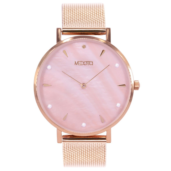 MEDOTA Thetis系列貝殼面簡約米蘭錶帶女錶 / SE-8503 粉色 第4張的照片