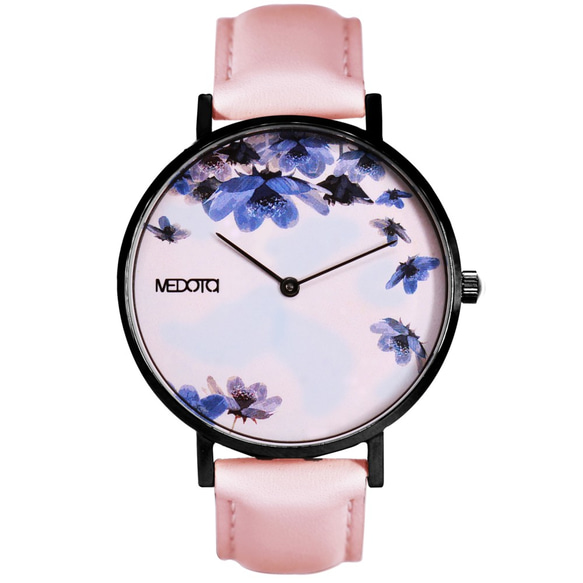 MEDOTA Blossom花朵系列粉色真皮錶帶女錶 / BO-8801 藍色精靈 第4張的照片