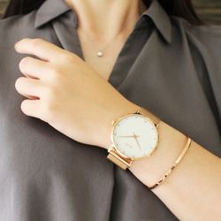 MEDOTA Chica系列簡約雙針米蘭錶帶女錶手錶 / CH-9405 玫瑰金 第2張的照片