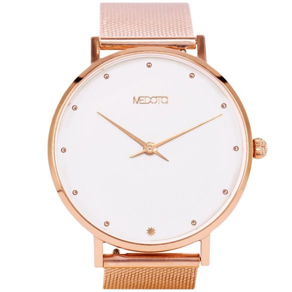 MEDOTA Chica系列簡約雙針米蘭錶帶女錶手錶 / CH-9405 玫瑰金 第4張的照片