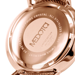 MEDOTA Chica系列簡約雙針米蘭錶帶女錶手錶 / CH-9405 玫瑰金 第6張的照片
