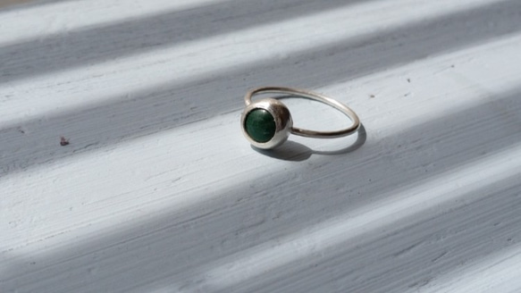 緑の１粒石  Ring　( Malachite - マラカイト) 1枚目の画像