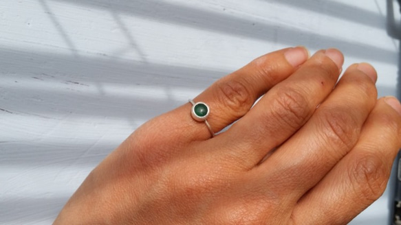 緑の１粒石  Ring　( Malachite - マラカイト) 2枚目の画像