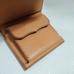 20%オフ！3つ折りショートウォレット〜compact tri-fold wallet liscio natural〜 5枚目の画像